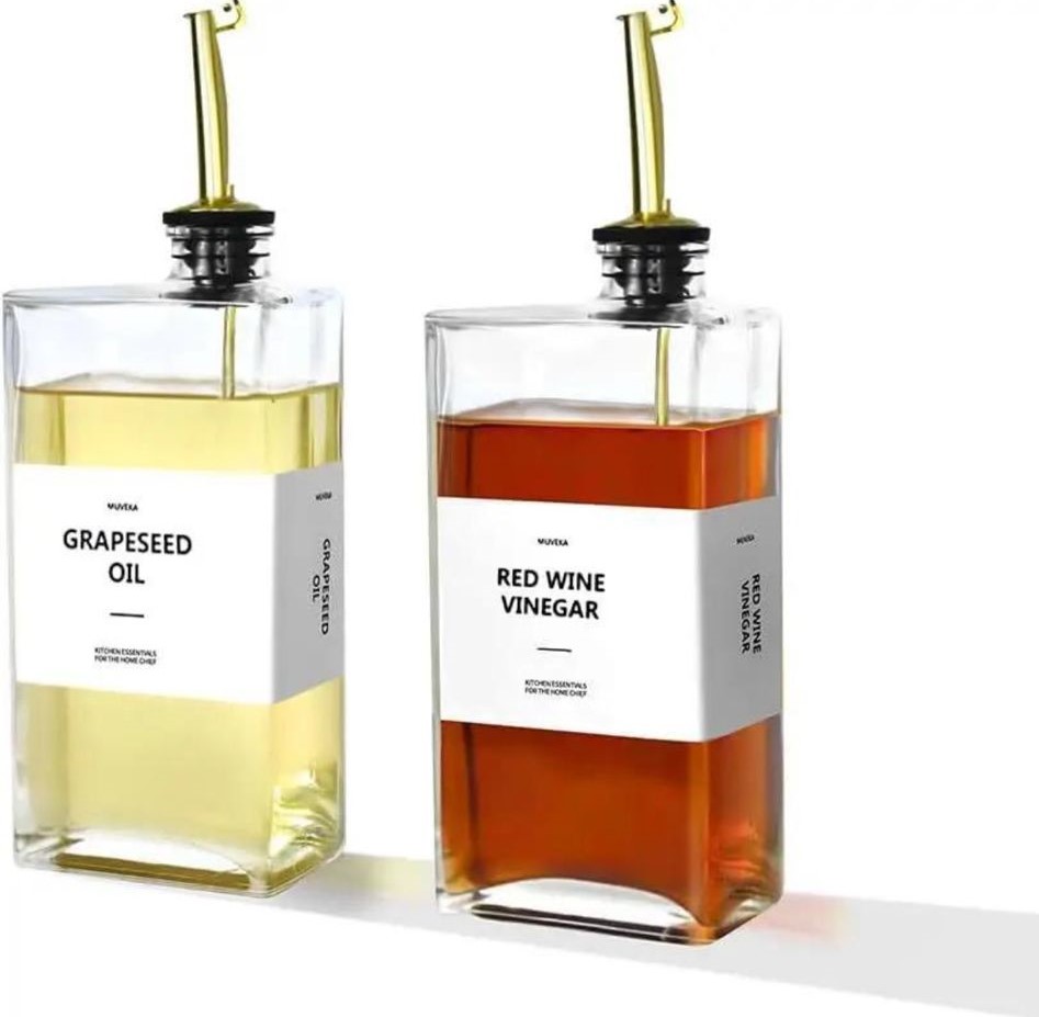 Square oil bottle